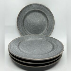Pier 1 One Easton Charcoal Stoneware Salad Plates Set of 4